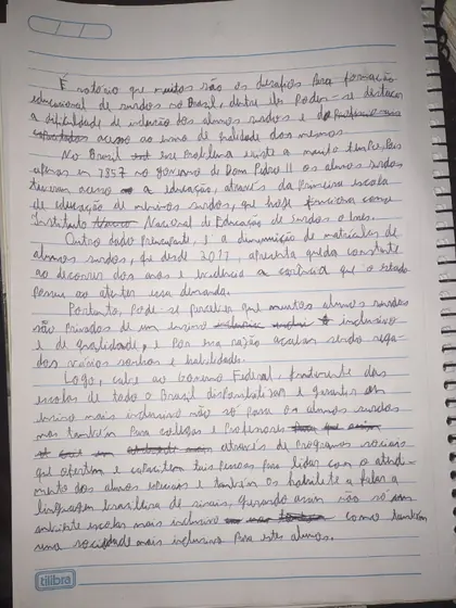 Original handwriting sample before practising