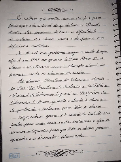 Original handwriting sample after practising